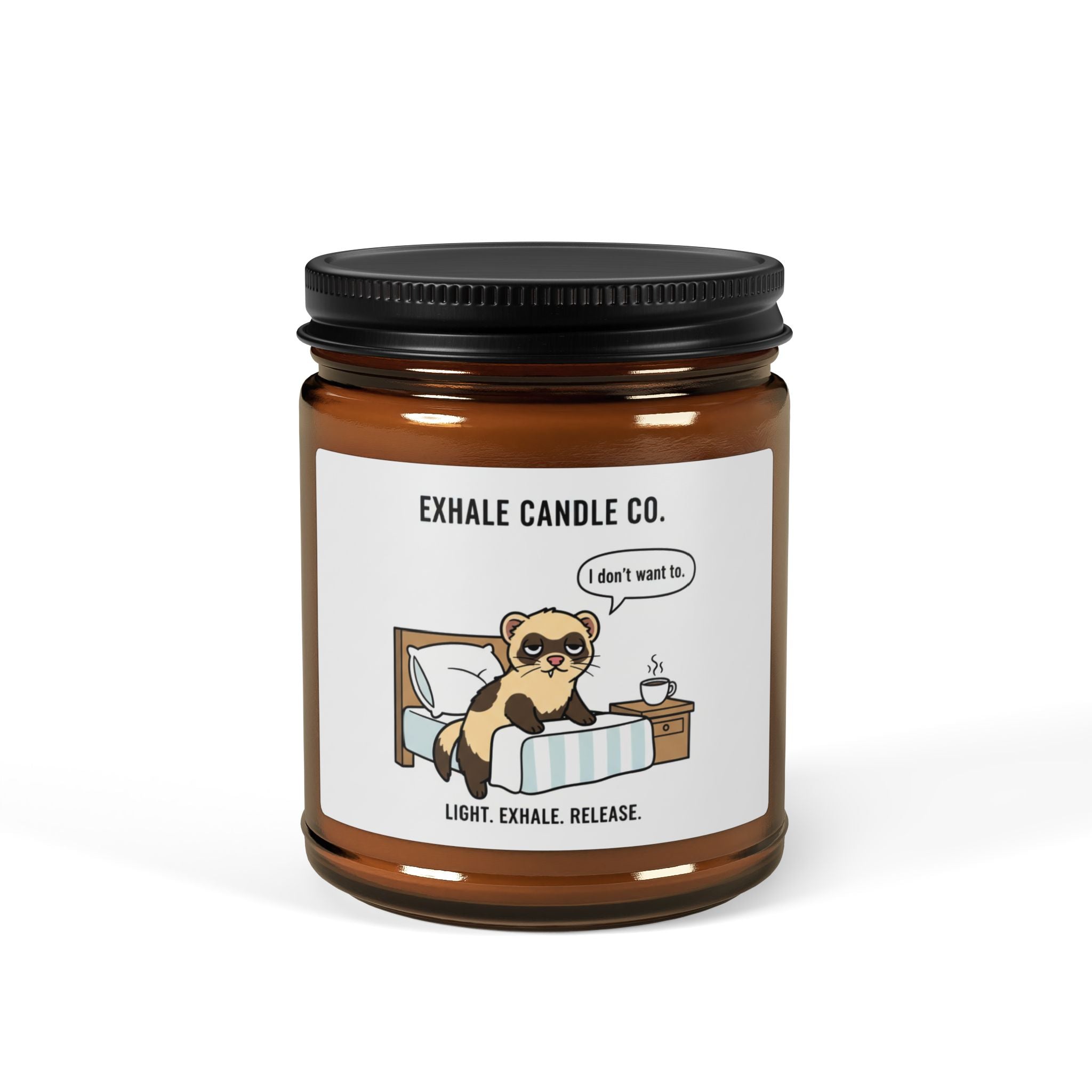 Chester the Ferret Aromatherapy Candle - Mornings Are Hard