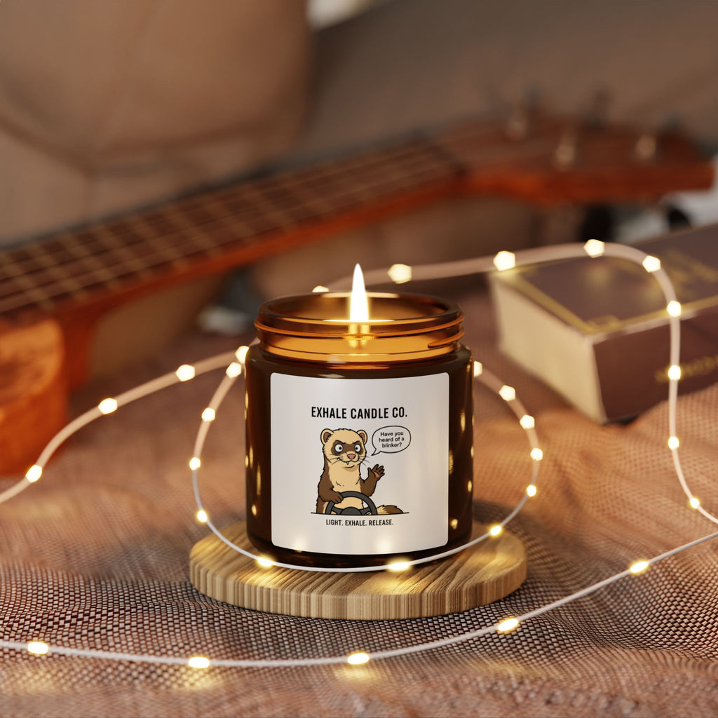 Otter Relaxation Soy Candle — Amber Jar Scented Candle ("Exhale" Label)