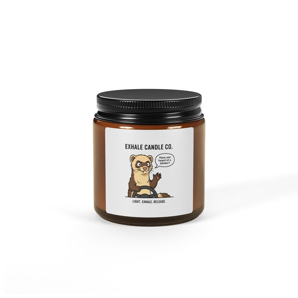 Otter Relaxation Soy Candle — Amber Jar Scented Candle ("Exhale" Label)