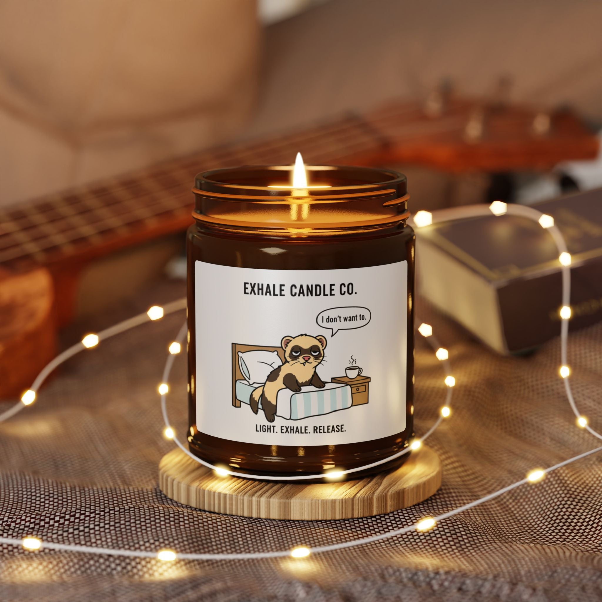 Chester the Ferret Aromatherapy Candle - Mornings Are Hard