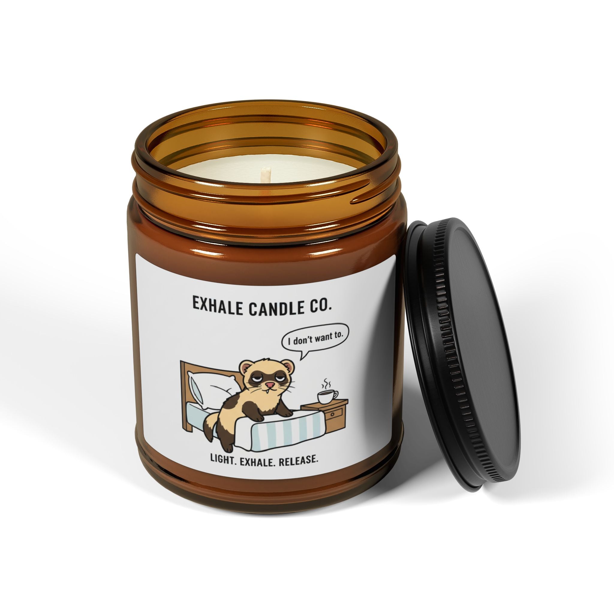 Chester the Ferret Aromatherapy Candle - Mornings Are Hard